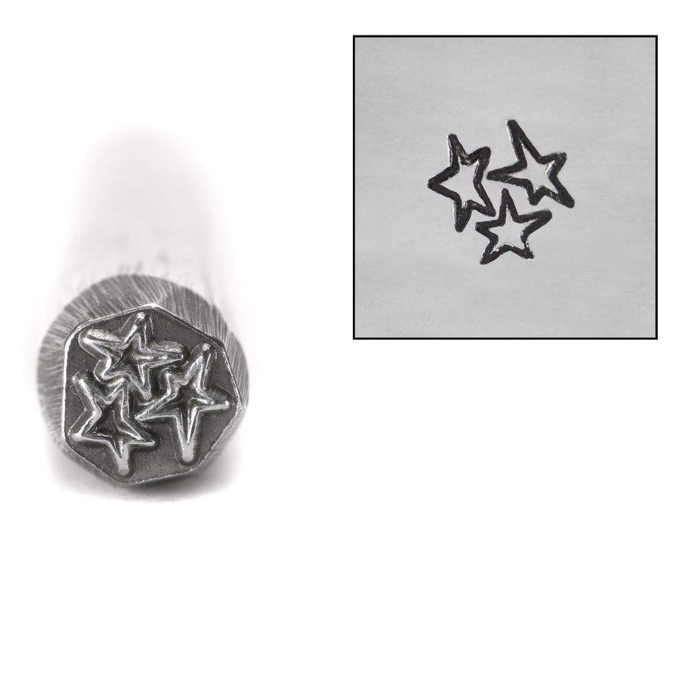 Metal Stamping Tools Three Asymmetrical Stars Design Stamp, 7mm